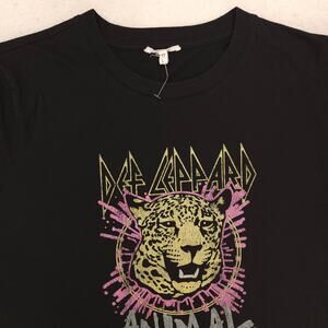 Def Leppard Animal Band Graphic Crew Neck T Shirt Womens Size Large L Black